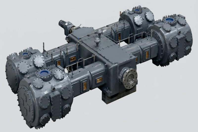4MW-93/35 Mega-Capacity 4-Stage Oil-Free Oxygen and Nitrogen Compressor main unit installed for massive industrial high-pressure pipeline boosting
