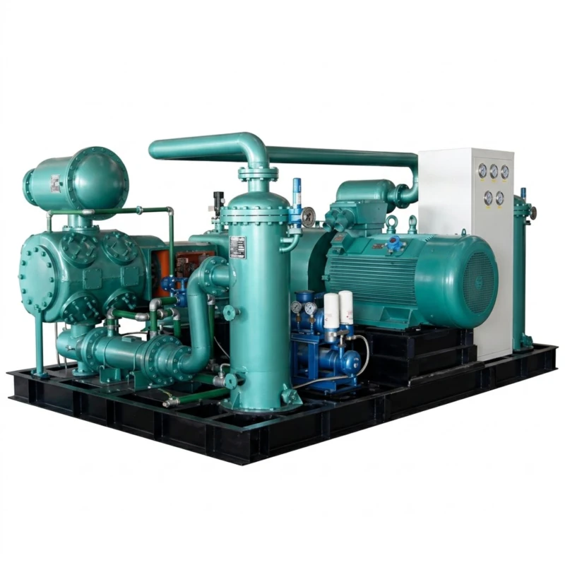 Industrial gas compressor providing high-pressure oil-free air
