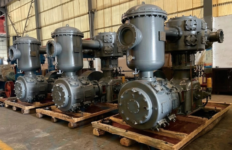 LW-80/2.2 Mega-Capacity Oil-Free Process Air Compressor main unit showing heavy-duty frame and high-pressure cylinders