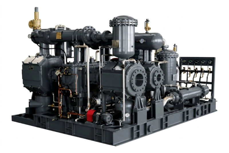 4MW-25/40 Mega-Capacity High-Pressure Oil-Free Air Compressor showing extreme heavy-duty symmetrical balanced opposed frame