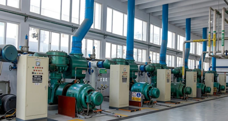 Heavy-duty DW-Type oil-free air compressor structural frame highlighting the symmetrical balanced-opposed cylinders