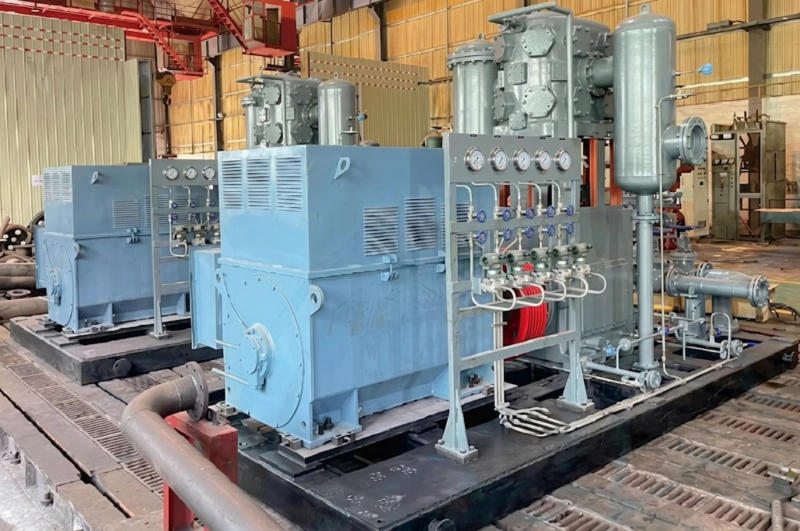 ZW-20/5-10.5 High-Capacity Oil-Free Oxygen and Nitrogen Compressor main unit installed for heavy industrial pipeline distribution