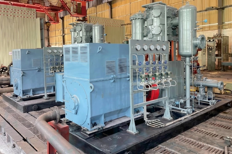 ZW-55-4 High-Capacity Oil-Free Oxygen Compressor main unit installed for massive municipal water treatment plant