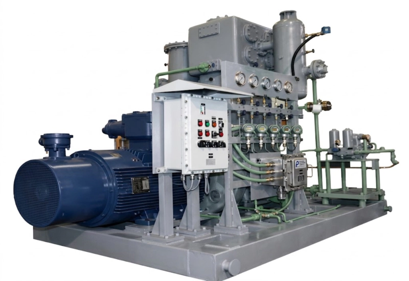 ZW-6/8 Oil-Free Oxygen and Nitrogen Compressor operating at 80 bar for industrial gas distribution